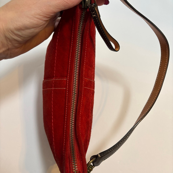 Vintage Coach 4284 Red Suede Soho Hobo Shoulder Bag 2004 Y2K Era Rare Colorway - Picture 9 of 12